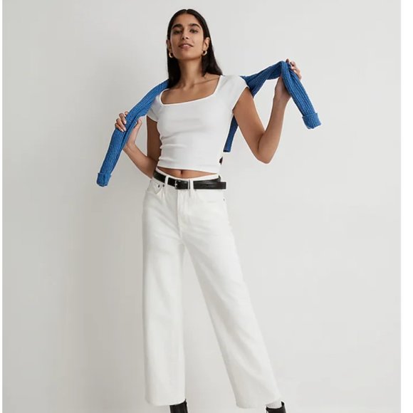 Madewell sz T31 The Tall Perfect Vintage Wide-Leg Crop Jean $128 - Picture 1 of 8
